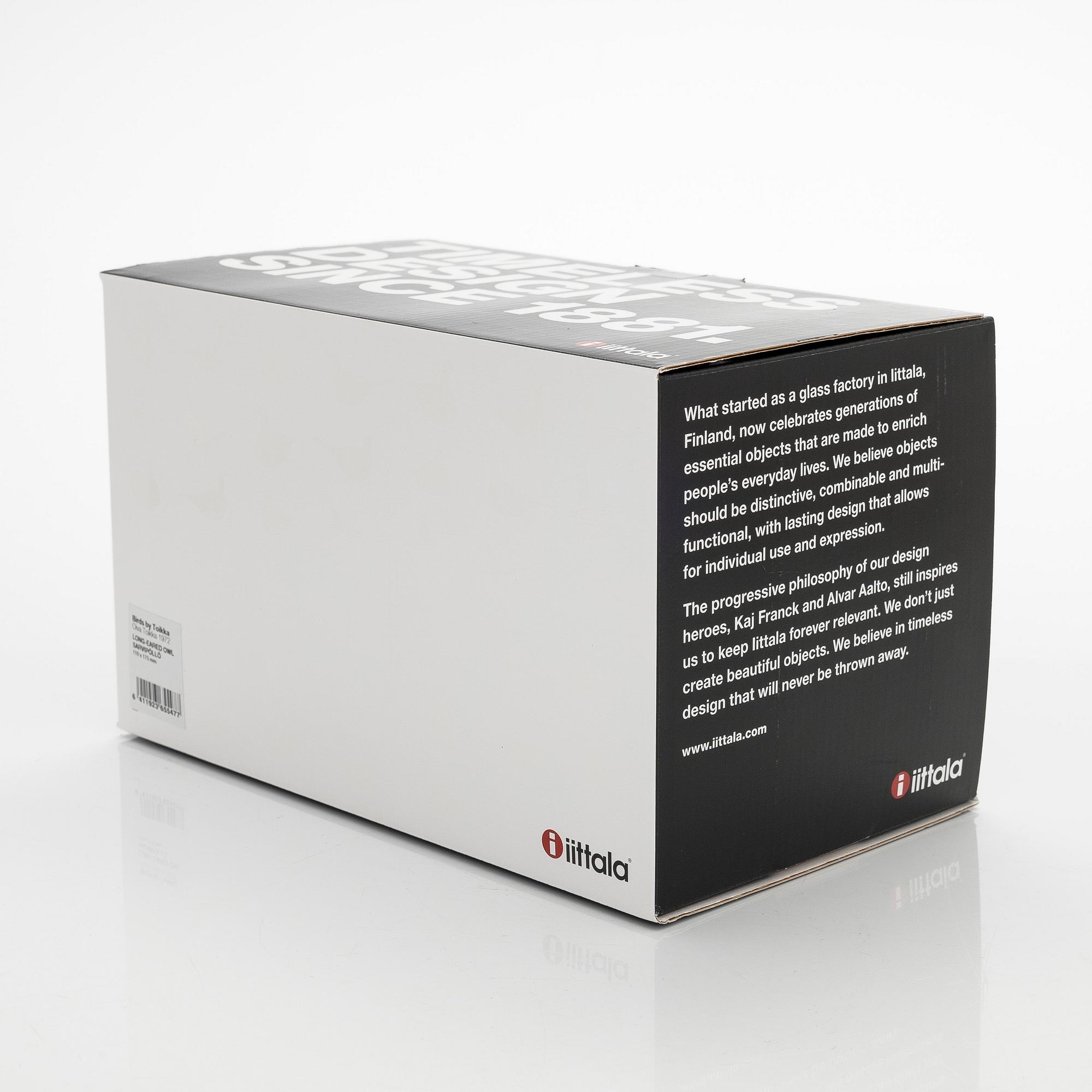 Oiva Toikka, glasfågel, "Long-eared owl", signerad O. Toikka Iittala.