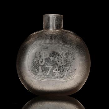 A Swedish Henrikstorp glass bottle, dated 1747.