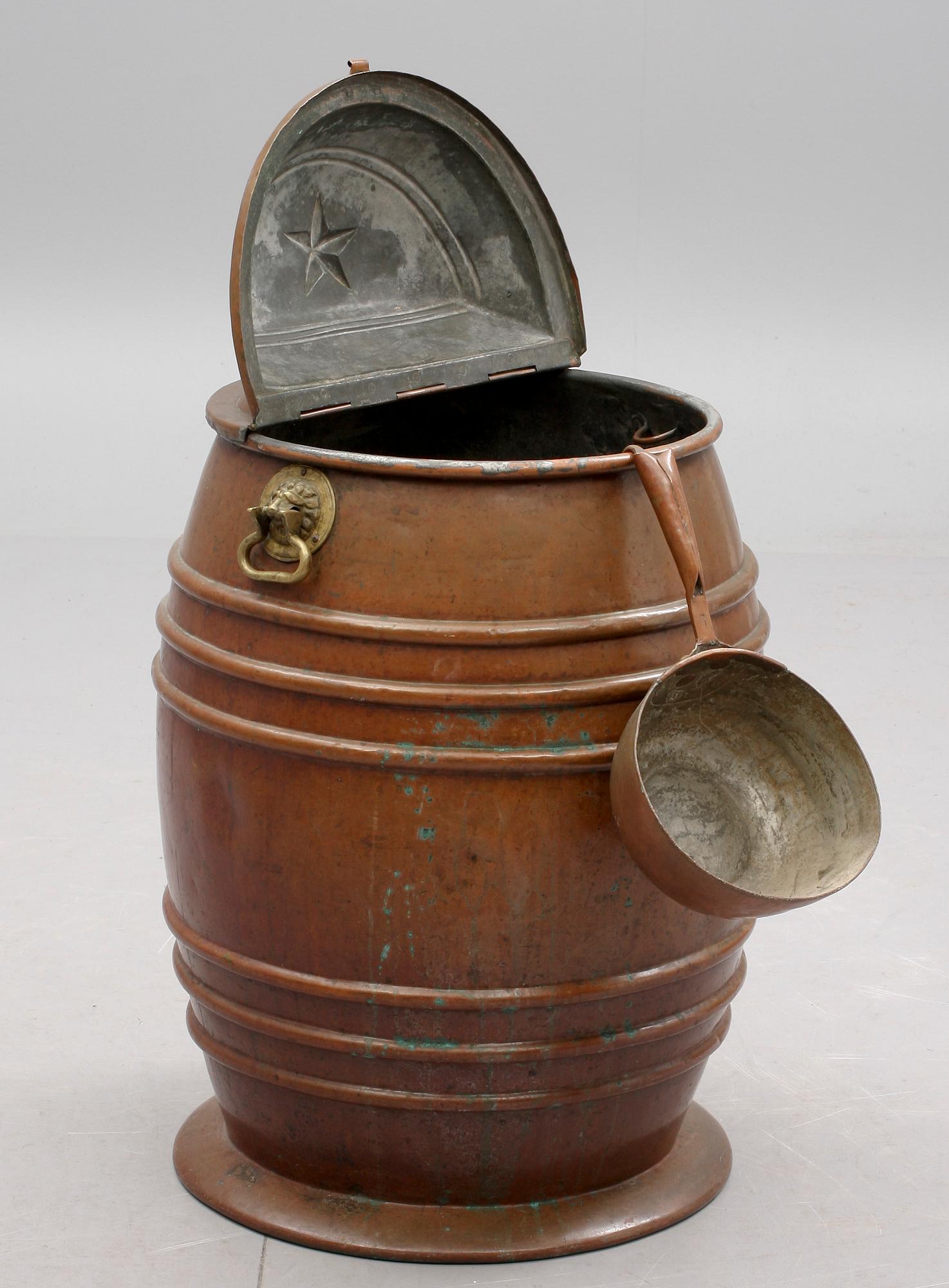 VATTENTUNNA, koppar, 1800/1900-tal.