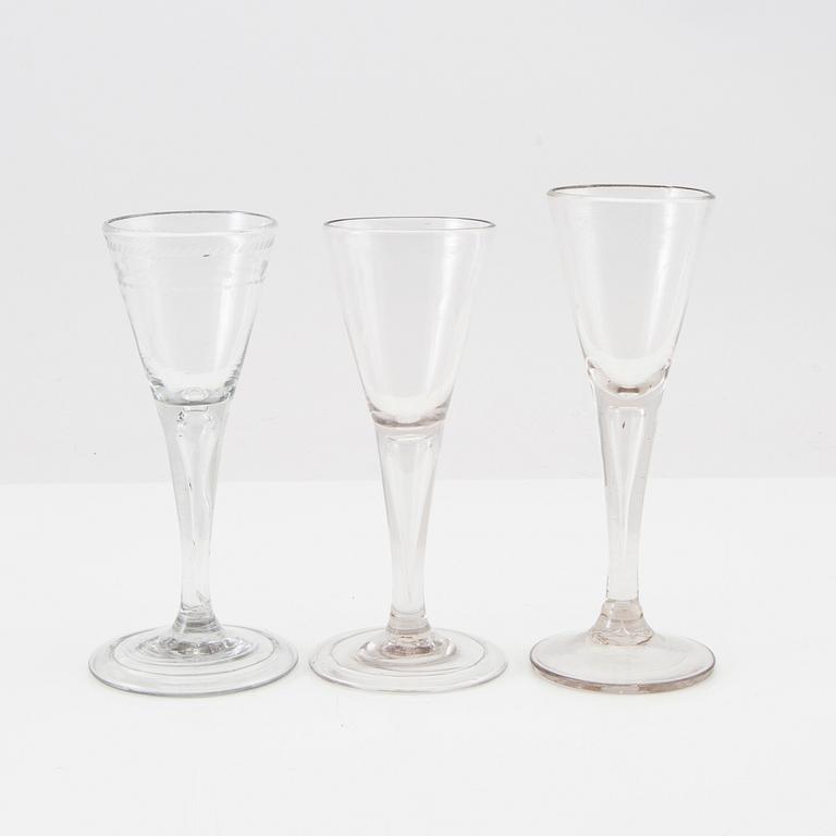 Cut glass 3 pcs, late 18th century.