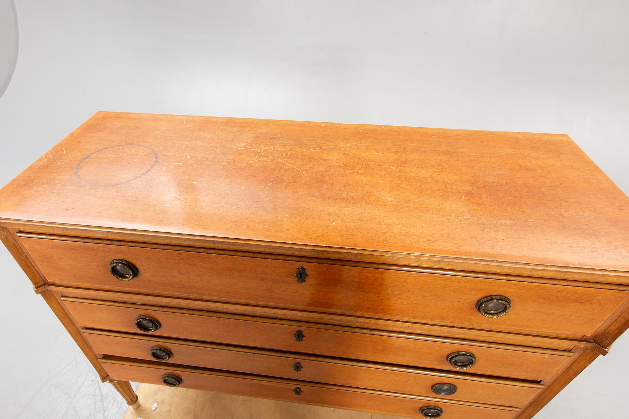 A Louis XVI style mahogany bureau mid 1900s.