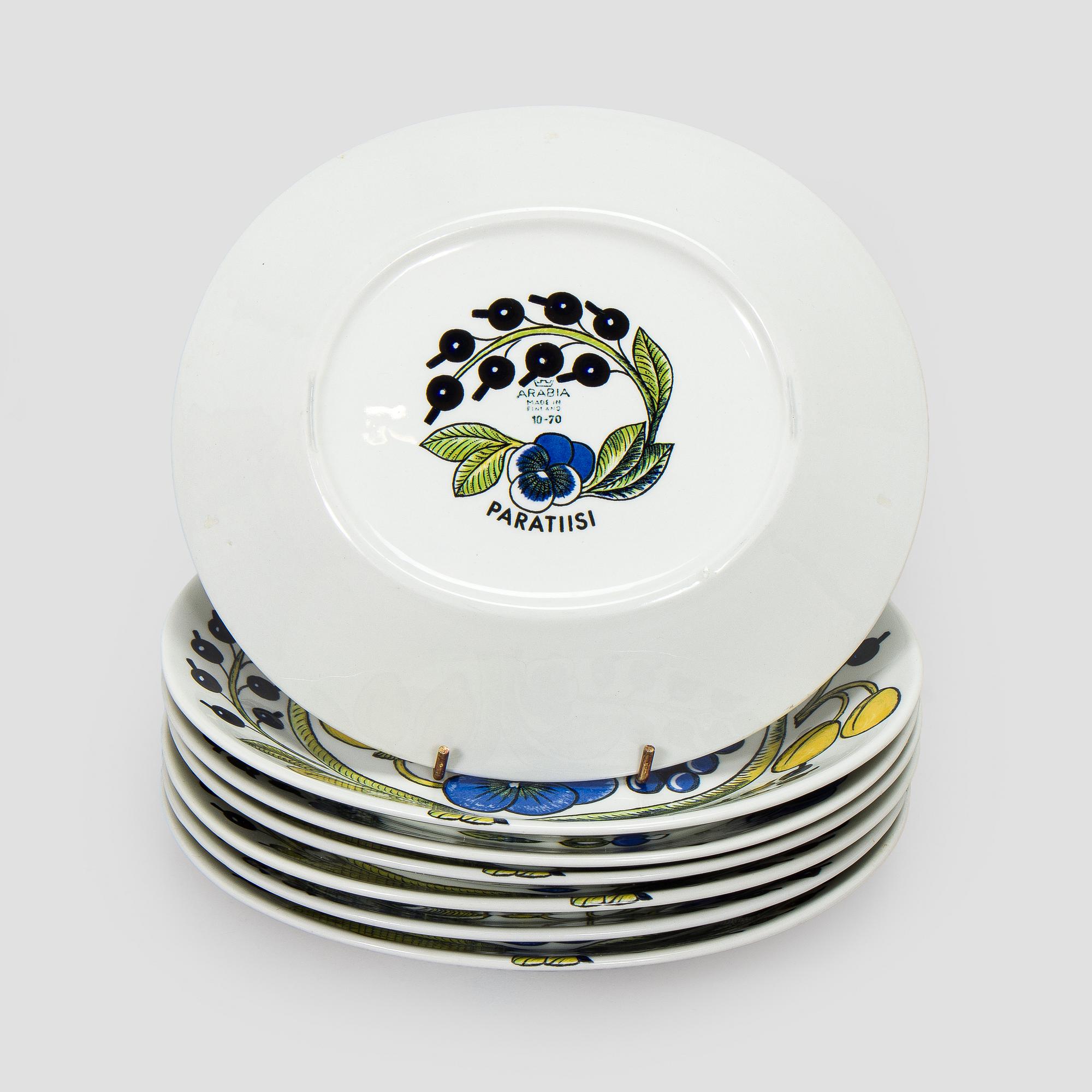 Birger Kaipiainen, astiasto, 15 osaa, ”Paratiisi”, Arabia, 1964–1971.
