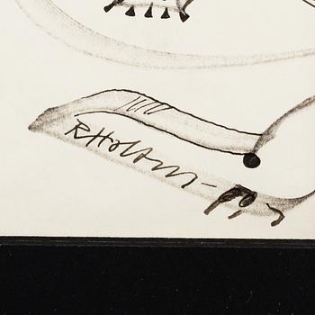 RAGNAR VON HOLTEN, ink and pencil on paper, signed.