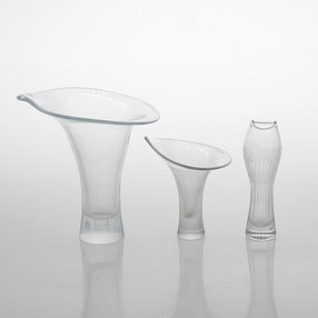 Tapio Wirkkala, a collection of 6 signed art glass. Signed.