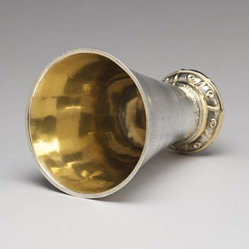 A Swedish 18th century parcel-gilt silver beaker, mark of Aron Wangstelius, Torshälla 1760.