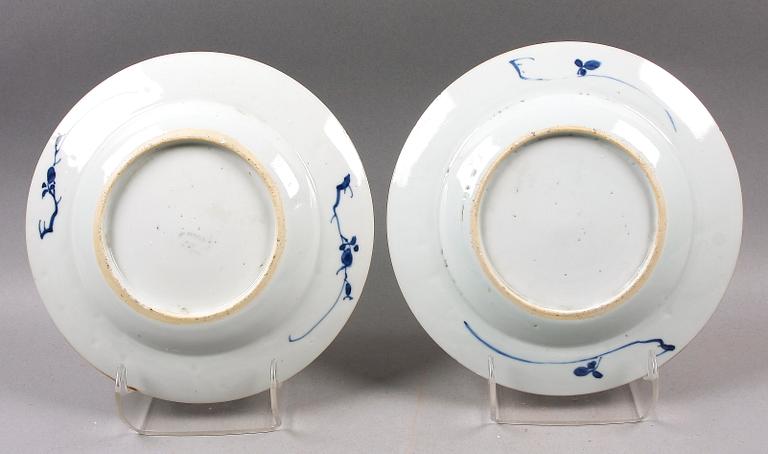 TALLRIKAR, 2+2, porslin, Kina Qianlong 1700-tal.