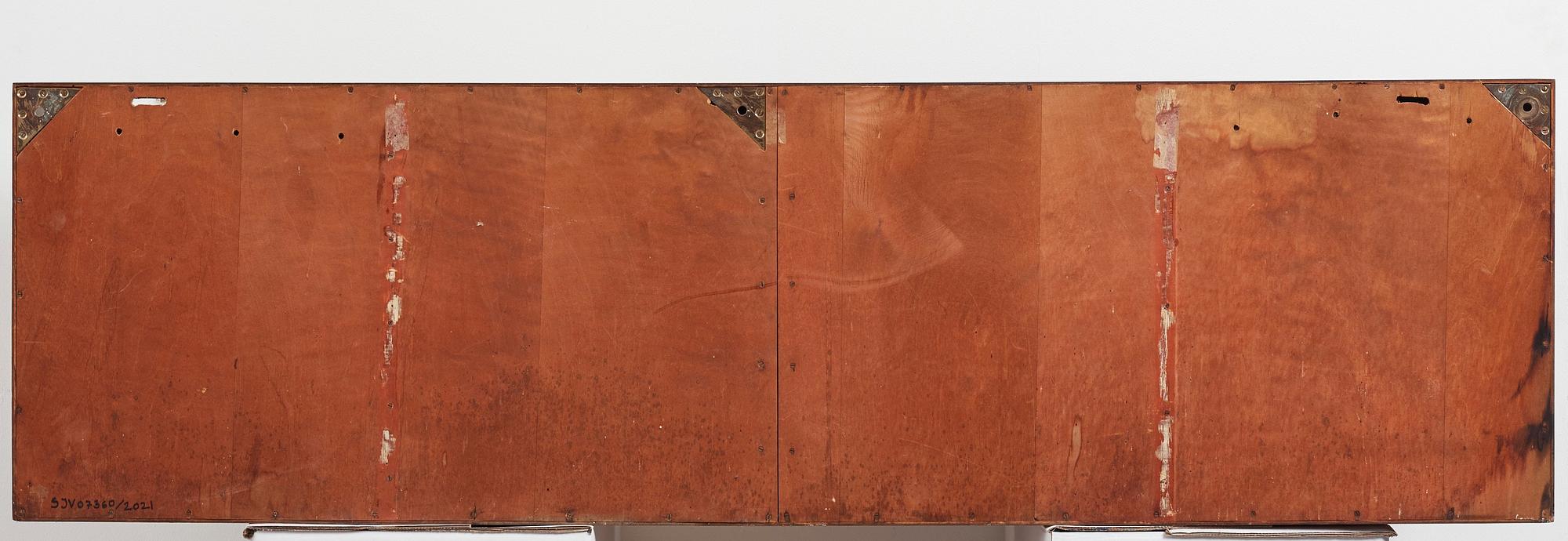 Finn Juhl, a rare wall mounted palisander sideboard, Bovirke, Denmark 1950s.