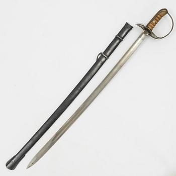 Swedish cavalry sabre 1867 pattern with scabbard.