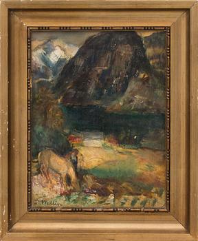 DAVID WALLIN, olja på pannå, signerad.