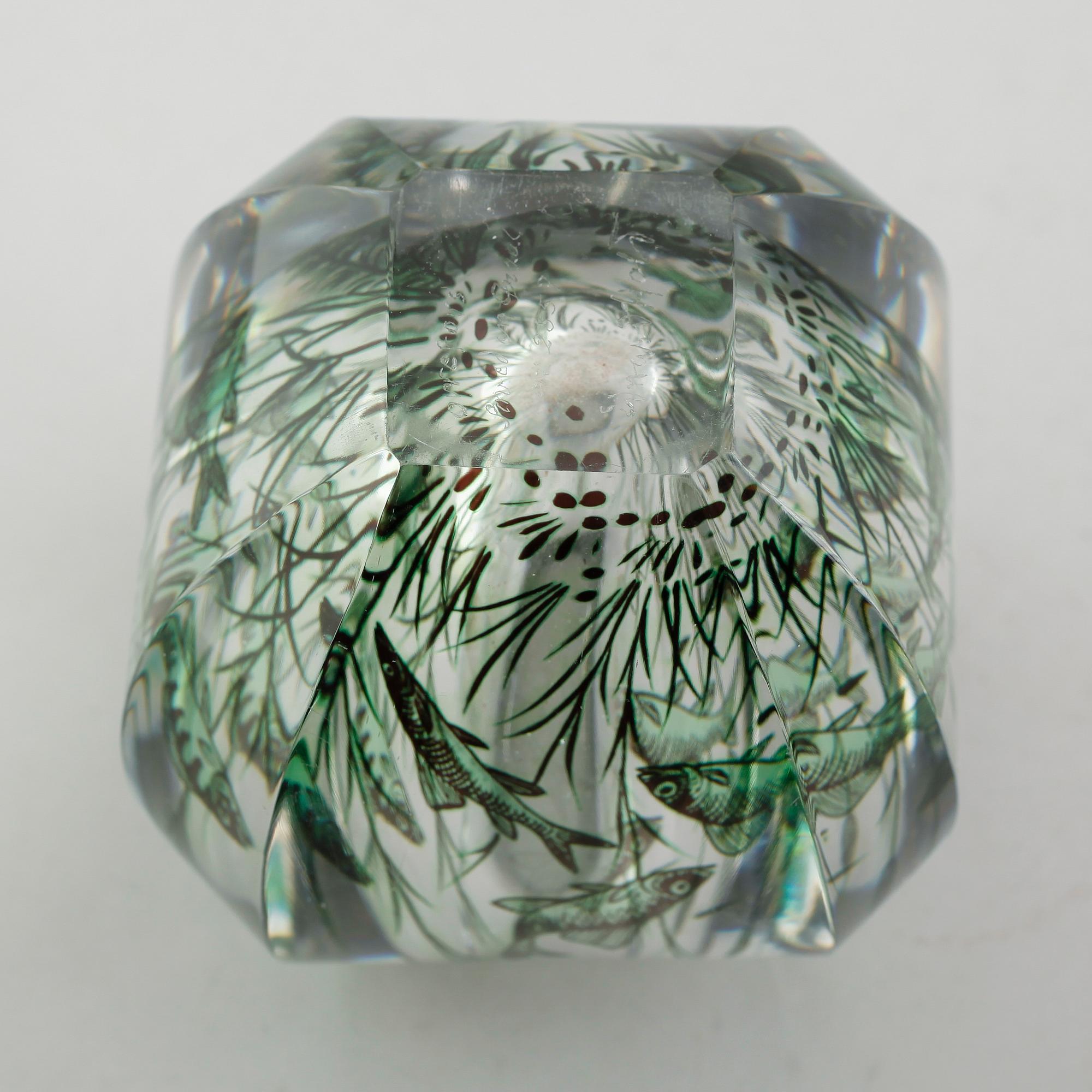 EDWARD HALD, VAS, glas, Graal, Orrefors, signerad.