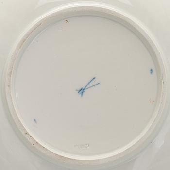 Two late 20th century porcelain Meissen dishes.