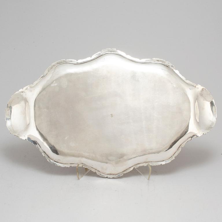 A sterling silver tray from Mexico.