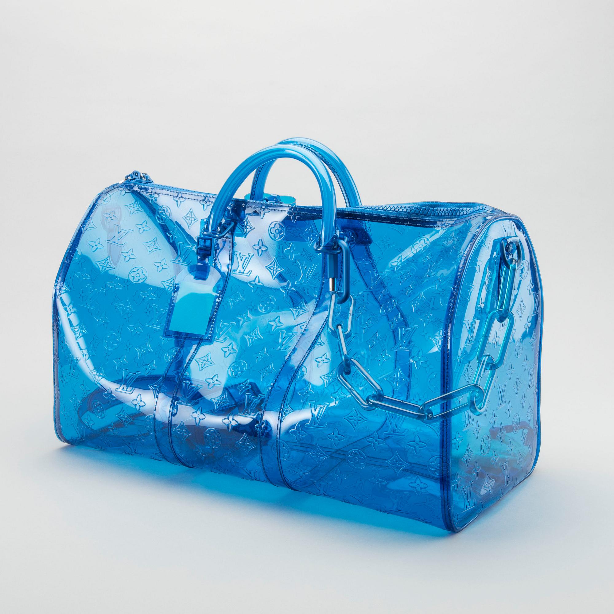 LOUIS VUITTON bag Virgil Abloh Keepall Monogram Bandouliere 50 Blue. Bukowskis