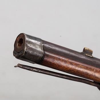 A Swedish percussion rifle, 19th Century.
