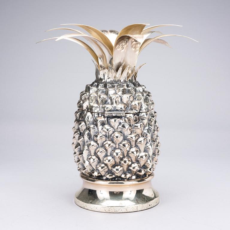 JÄÄPALA-ASTIA /SAMPPANJAJÄÄHDYTIN, hopeoitua metallia, Franco Lapini, Italia.