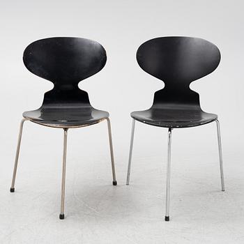 Arne Jacobsen, five 'Ant' chairs, Fritz Hansen, Denmark.