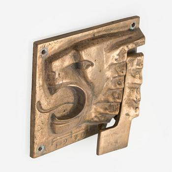 Armas Hutri, a door knocker, signed AH and dated 1970.