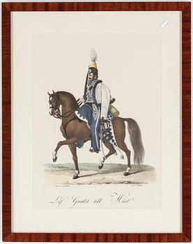 FÄRGLITOGRAFIER, 5st, bland annat ritade av I.H. Sjöholm, tryckta av C. Müller, 1800-talets mitt.