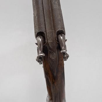 A double-barrelled percussion pistol, second half of the 19th century.