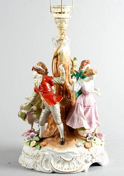 BORDSLAMPA, porslin. Tyskland, 1900-tal.