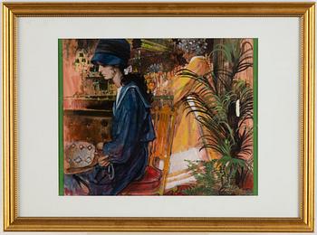 Gerd Miller, mixed media, signed Gerd Miller.