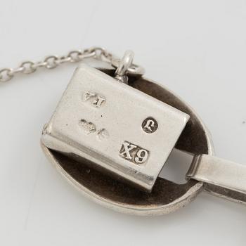 Victor Janson, two silver bracelets, one set with tiger's eye.