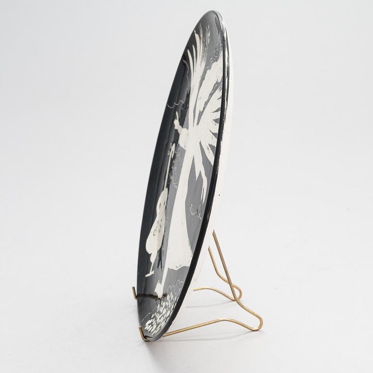 Oiva Toikka, dekorationsfat, keramik, signerad Los Angeles Marjalle Oiva Rakkaudella 05.10. 1996.