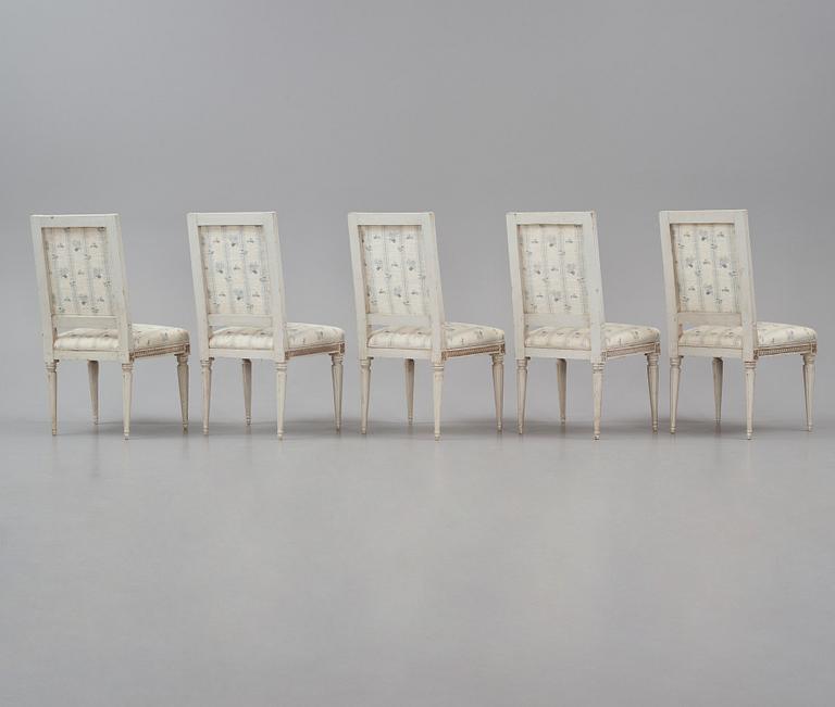 A set of five Gustavian chairs J. Lindgren (master in Stockholm 1770-1800).