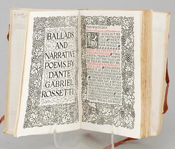 BOK, "Ballads and narrative poems" av Dante Gabriel Rossetti, William Morris, Kelmscott Press 1893.