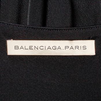 BALENCIAGA, a black dress.