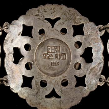 ARMLÄNK, 18k guld och sterlingsilver, Peru. Vikt 48 g.