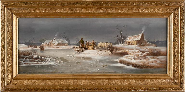 C R FEGTH, olja på duk, signerad och daterad, Norge 1855.