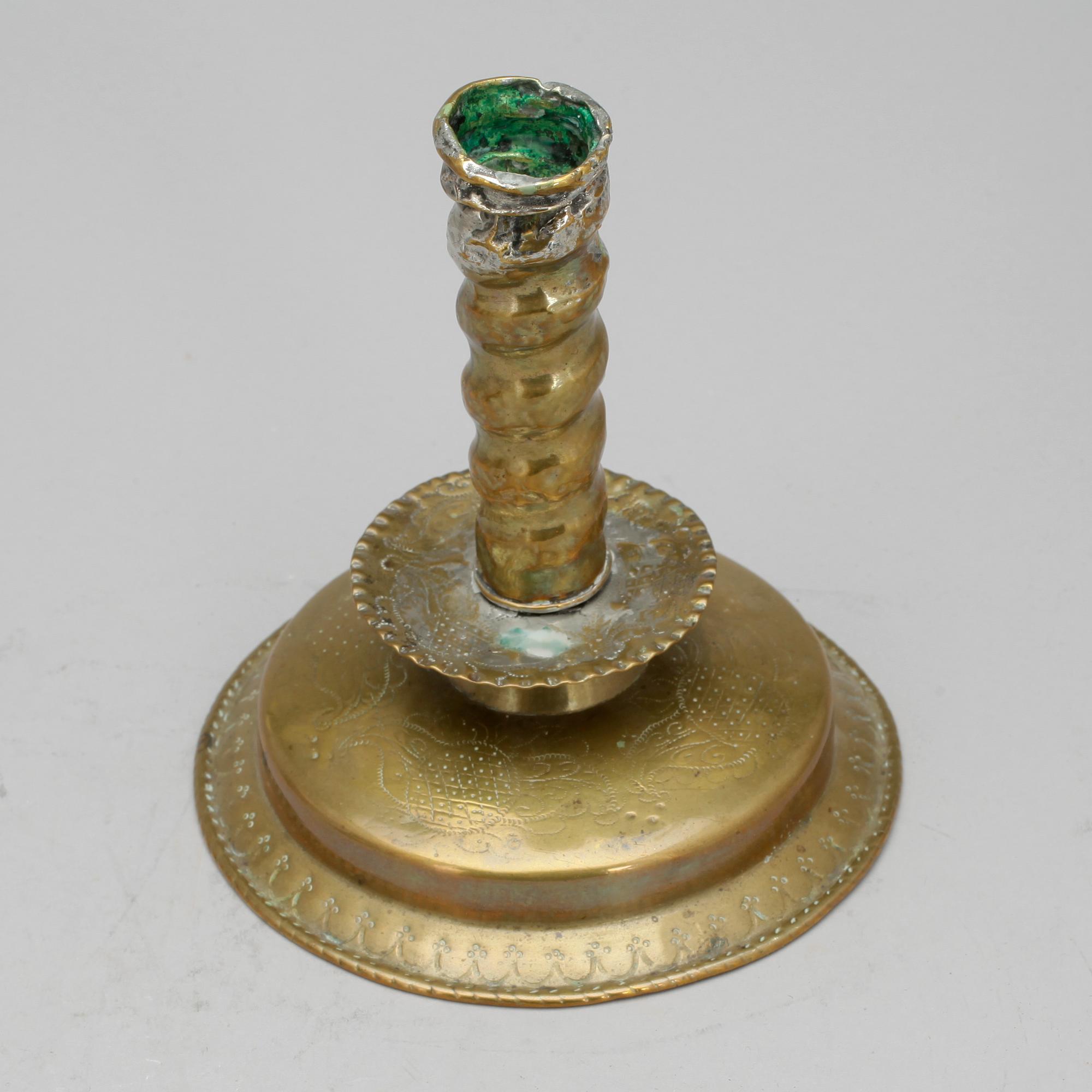 LJUSSTAKE, mässing, barock, 1700-tal.