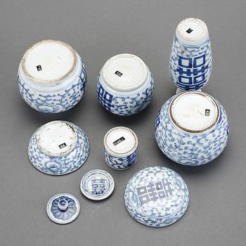 PARTI PORSLIN, 6 delar, Kina, 1800/1900-tal.