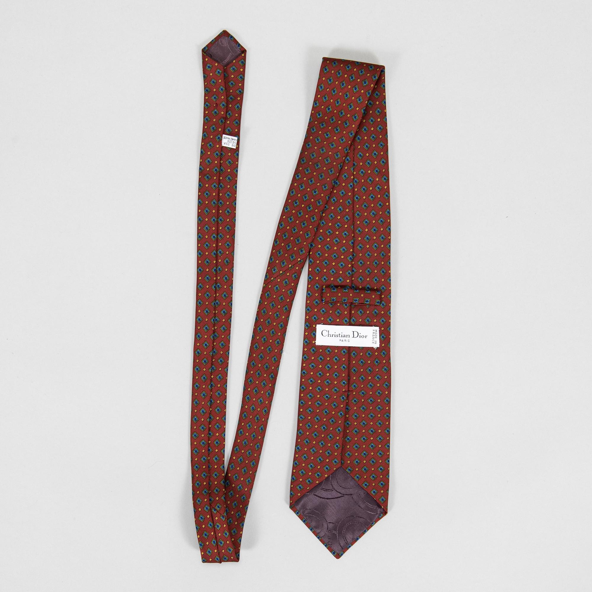 Christian Dior, a silk scarf and tie.