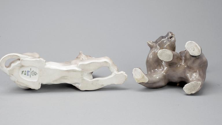 FIGURINER, 2st, porslin, Danmark, 1900-tal.