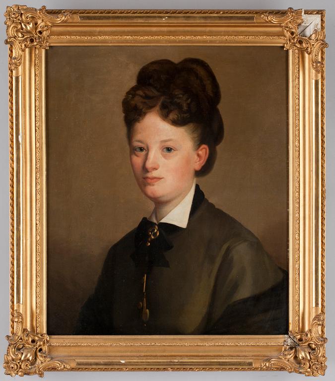 OKÄND KONSTNÄR, olja på duk. 1800-talets mitt.