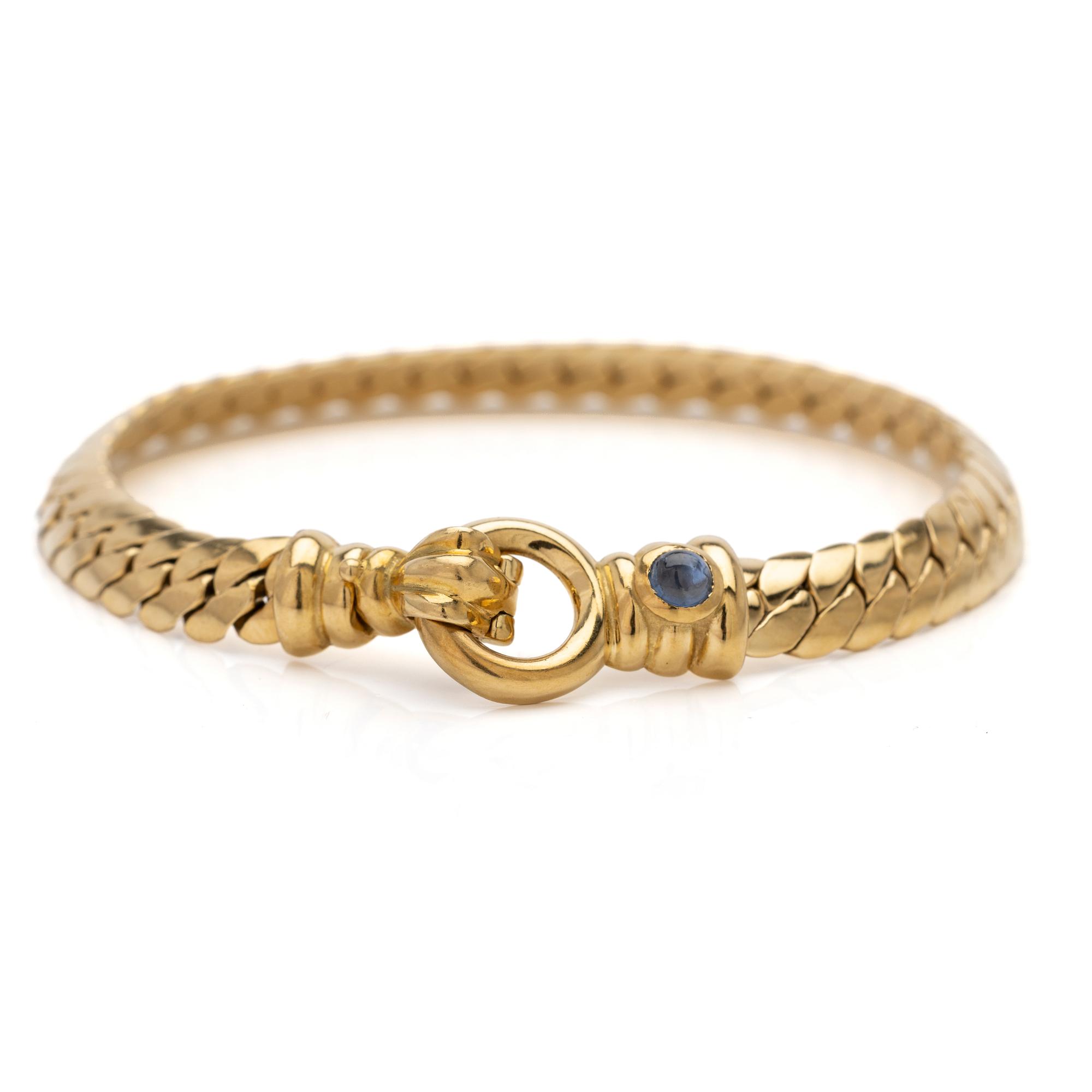 18K gold bracelet with a sapphire, Balestra Giovanni & Figli, Vicenza, Italy.