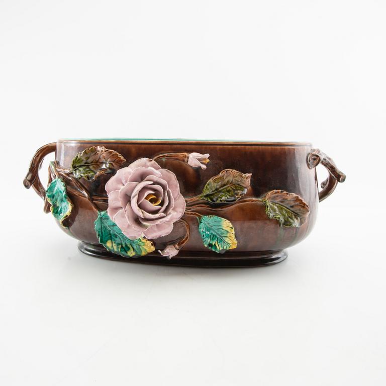 Jardinière Jugend early 20th century stoneware.