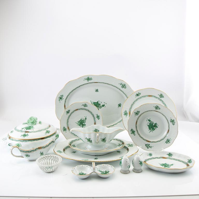 Service 61 pcs "Golden Age/Apponyi Green" Herend Hungary, late 20th century, porcelain.