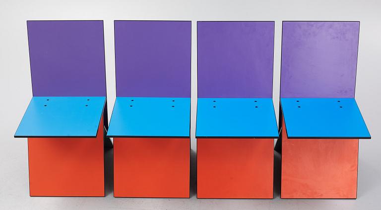 Verner Panton, a set of four 'Vilbert' chairs for IKEA, 1993-94.