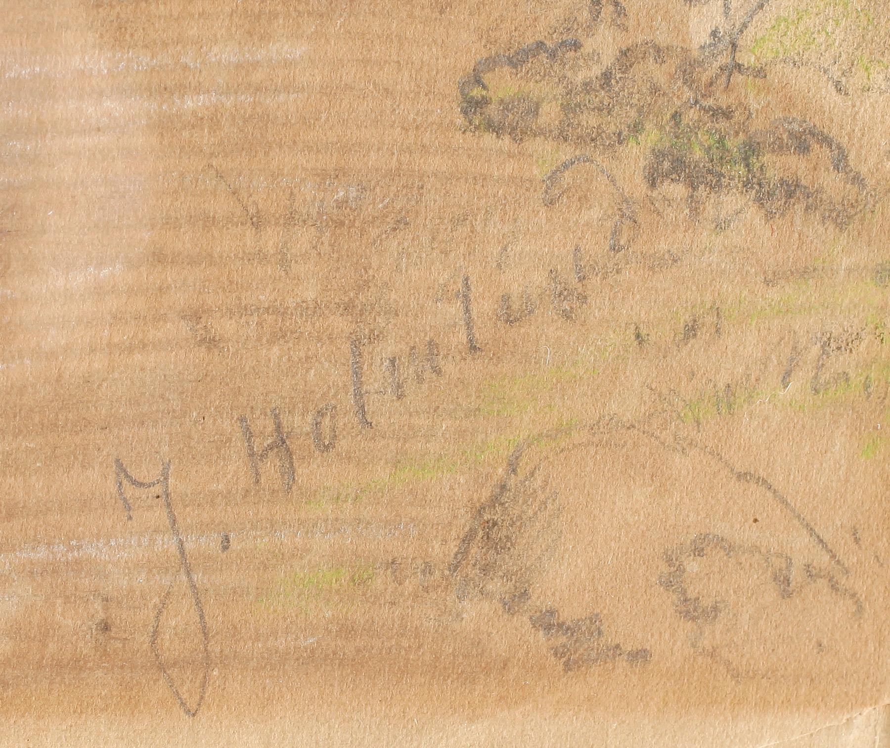 JOSEFINA HOLMLUND, blandteknik, signerad, sannolikt 1870-tal.