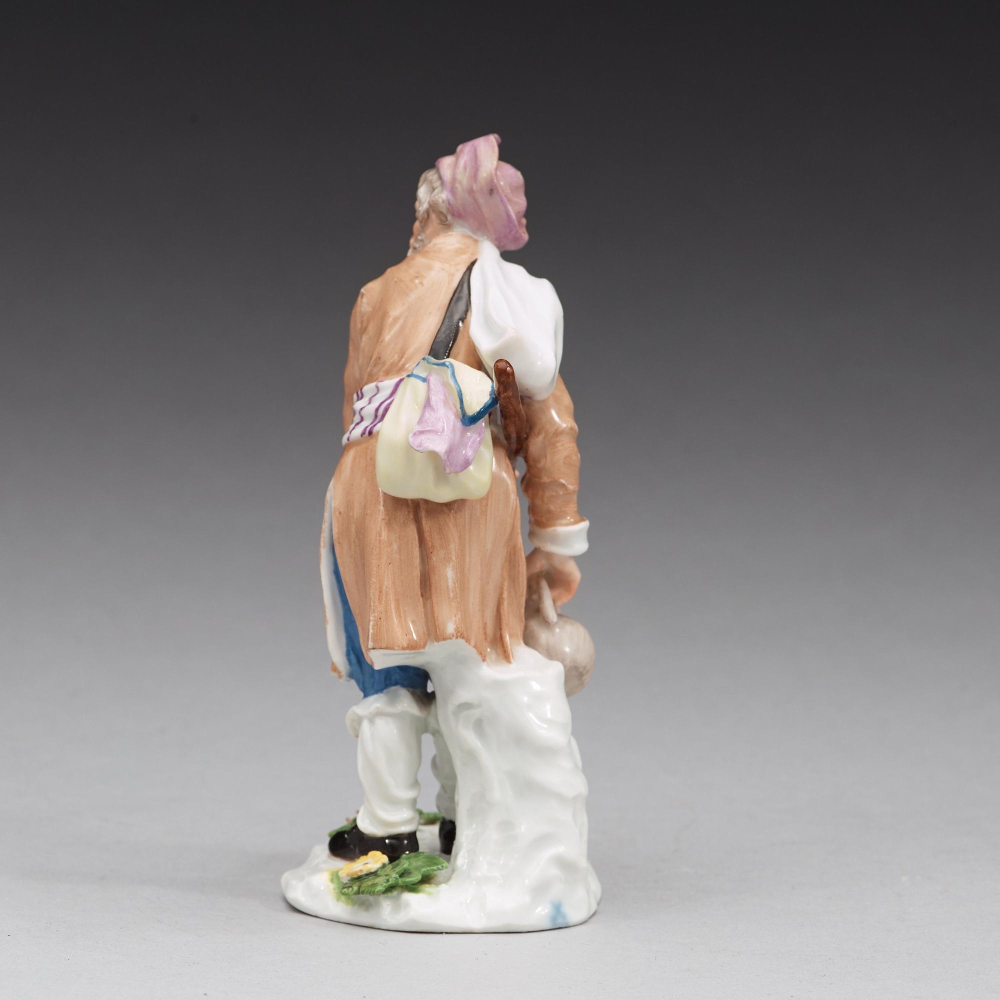 A Meissen 'Cris de St. Petersburg' figure of a Russian peasant, circa 1750.