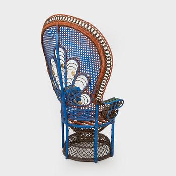 A rattan peacock chair, second half of the 20th century.