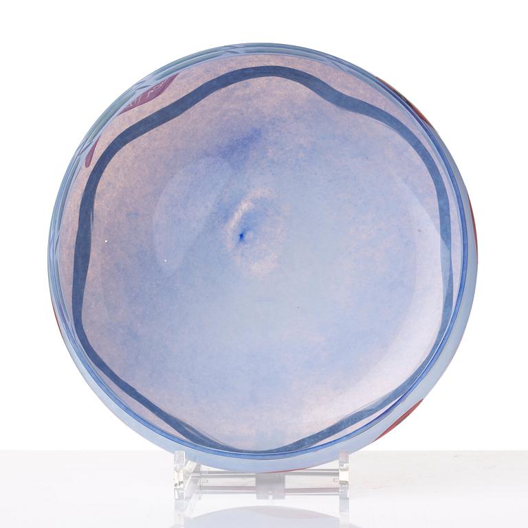 Ulrica Hydman-Vallien, a painted glass bowl, Kosta Boda, Sweden.