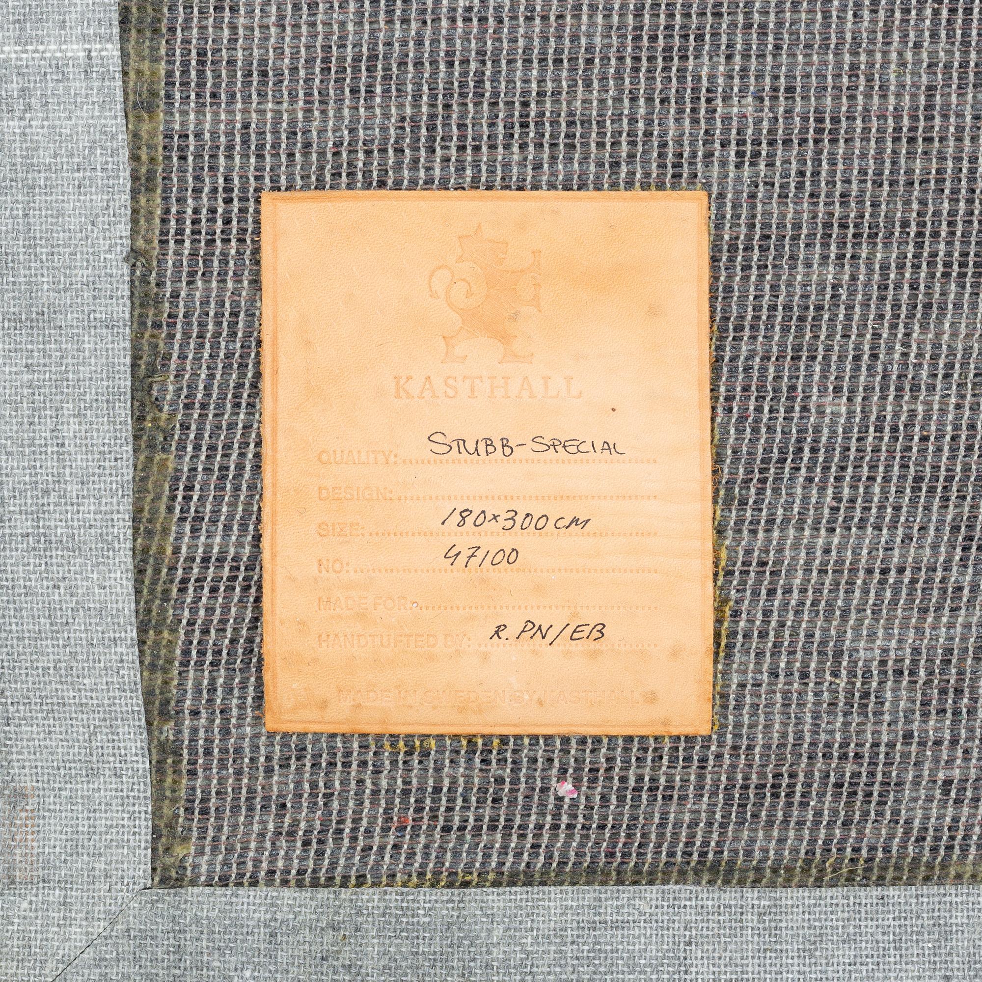 Gunilla Lagerhem Ullberg, a carpet, "Stubb Special", Kasthall, circa 295 x 182 cm.
