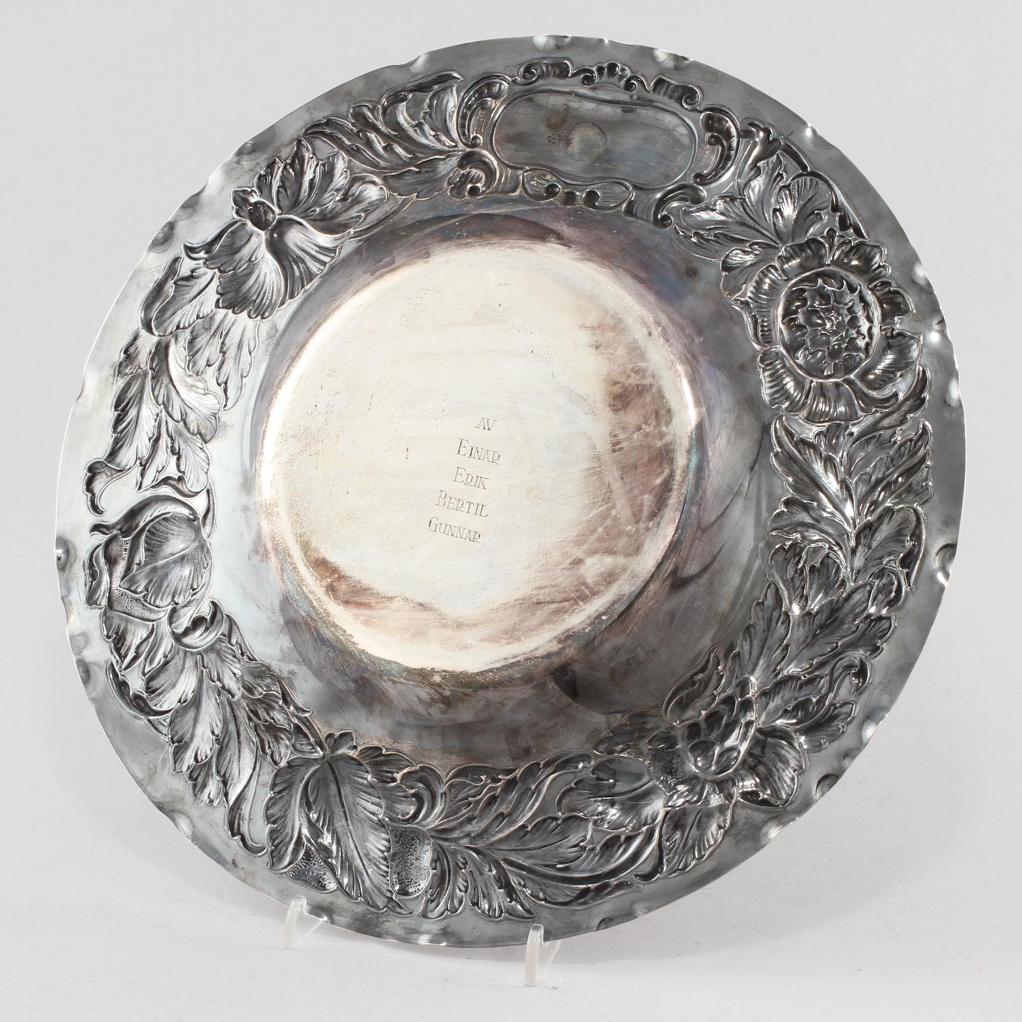 FAT, silver, barockstil, GAB, Stockholm, 1949. Vikt 430 g.