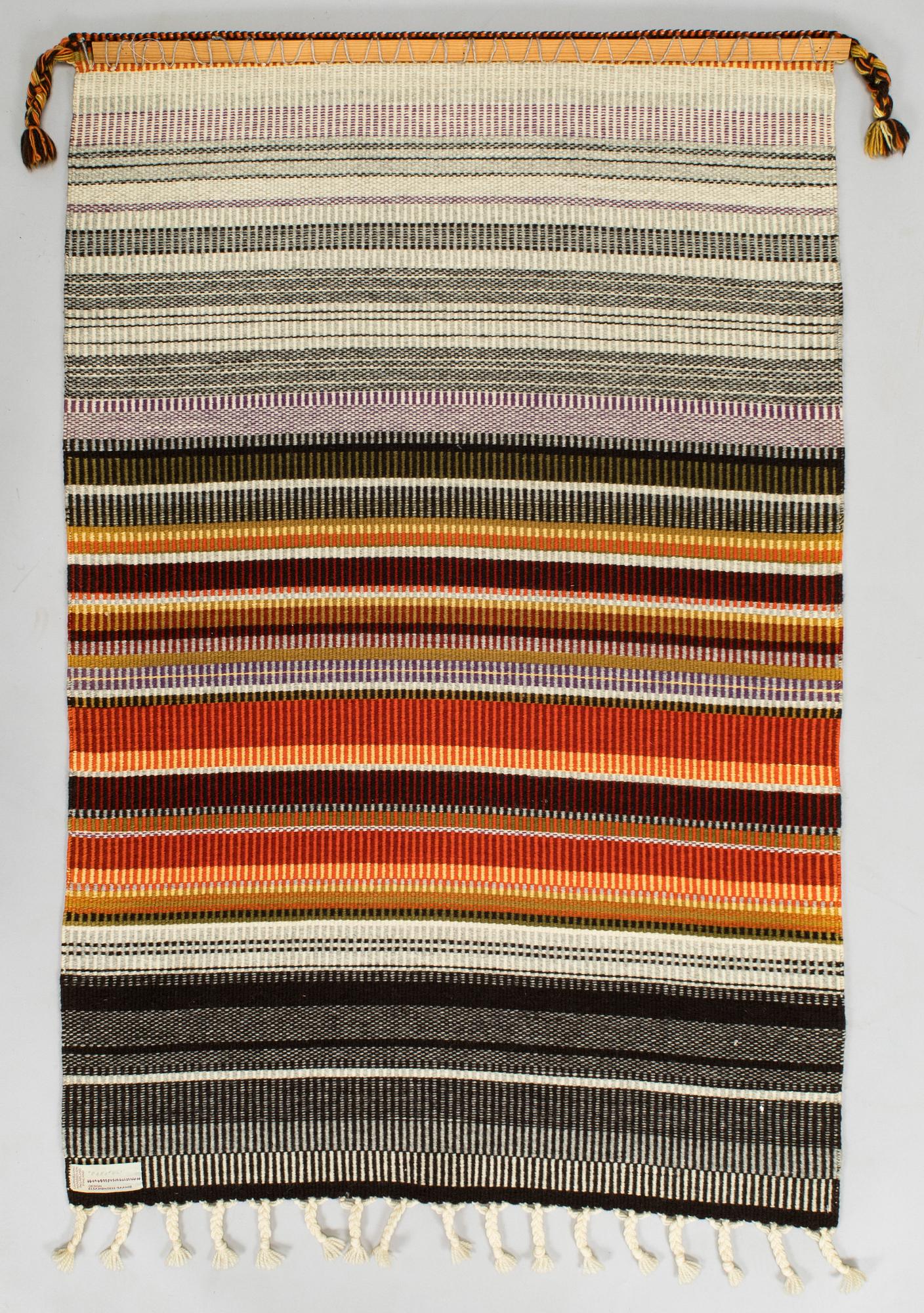 Elsa Montell-Saanio, a Raanu textile 'Campfire' from Lapland. Ca 129 x 85 cm.