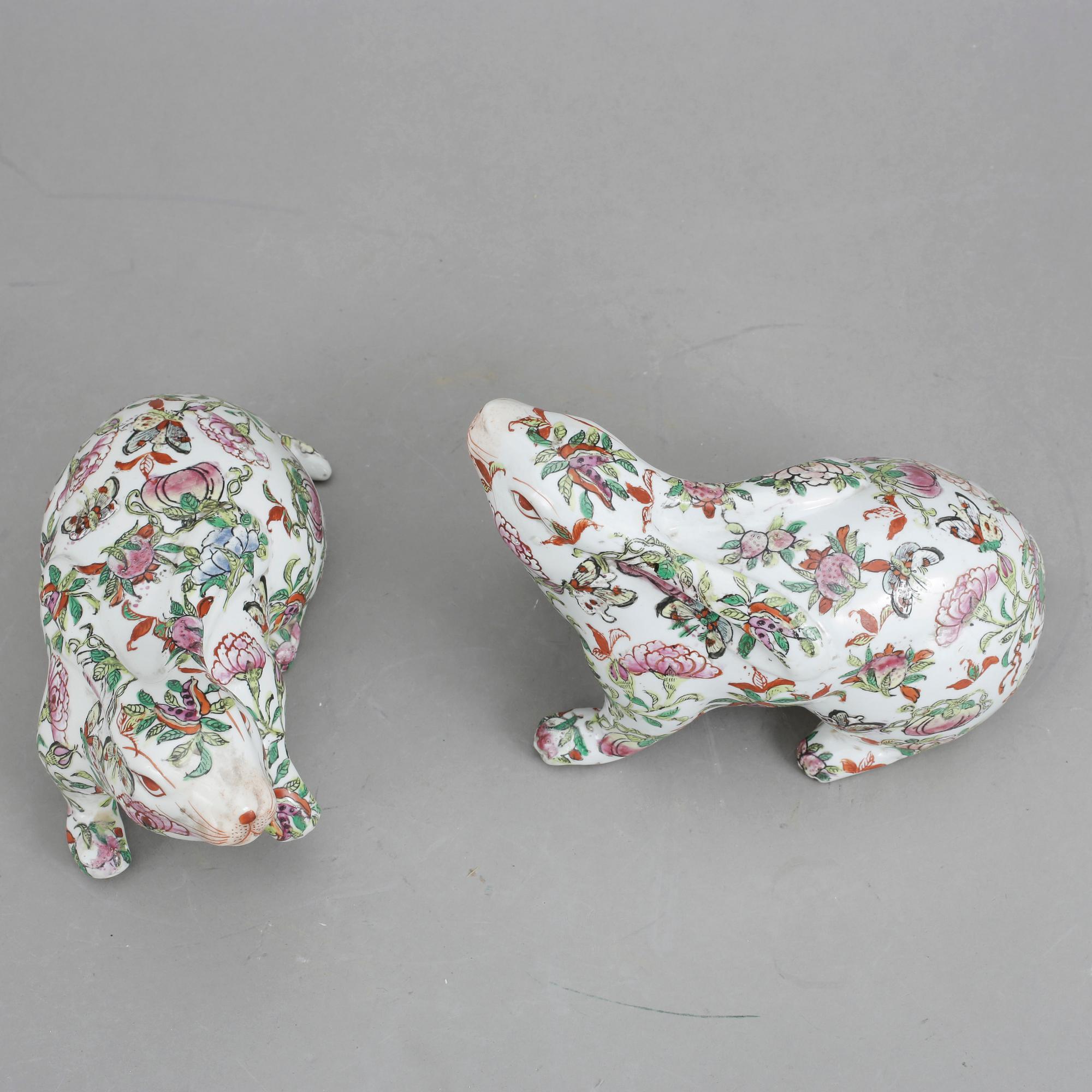 FIGURINER, ett par, porslin, Kina. 1900-tal.