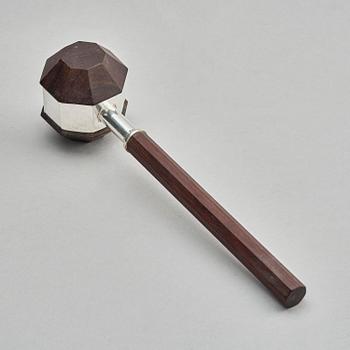 Firma Kultakeskus Oy, a silver and wood ceremonial mallet, Hämeenlinna, Finland 1978.